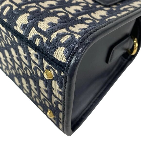 DIOR/ChristianDior Small Boston Bag M8671UZAX_M928 Blue Jacquard - Handbag - Picture 9 of 14